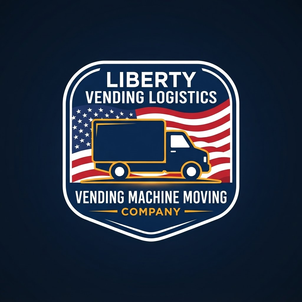 USA Vending Machine Movers logo with American flag